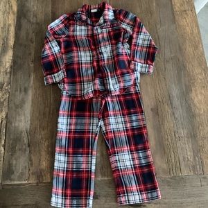 GAP Kids Red/Navy Plaid Flannel Pajamas